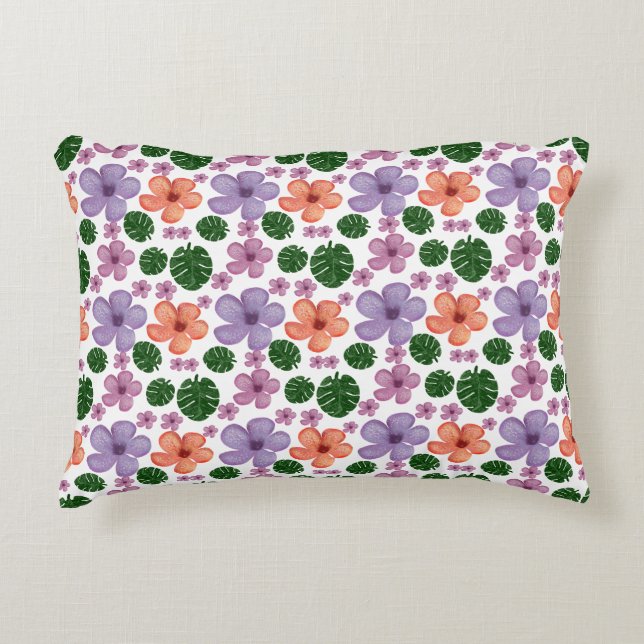 Elegant floral pattern  accent pillow (Front)