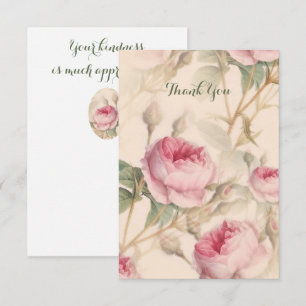 Elegant Floral Pattern Appreciation Thank You Card
