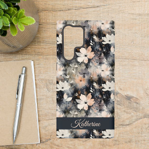 Elegant Floral Pattern Botanical Custom Name Samsung Galaxy Case