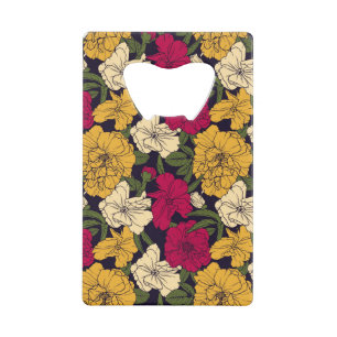 Elegant floral pattern credit card bottle opener