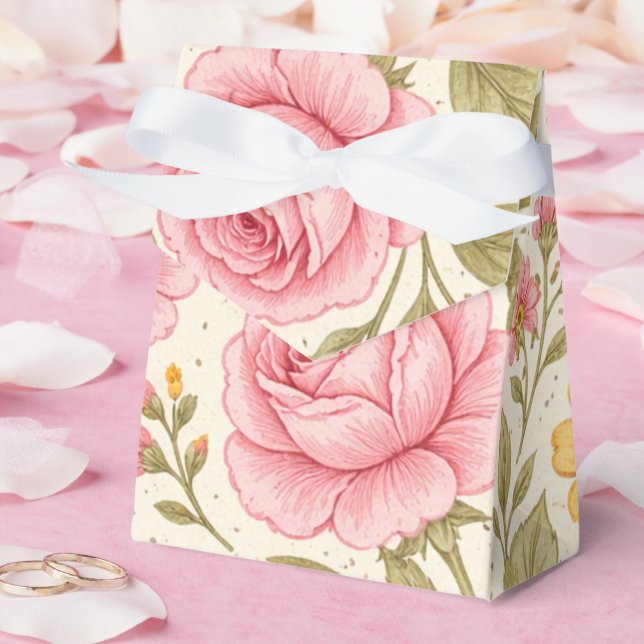 Elegant Floral Pattern Design – Timeless Botanical Favor Box (Wedding)