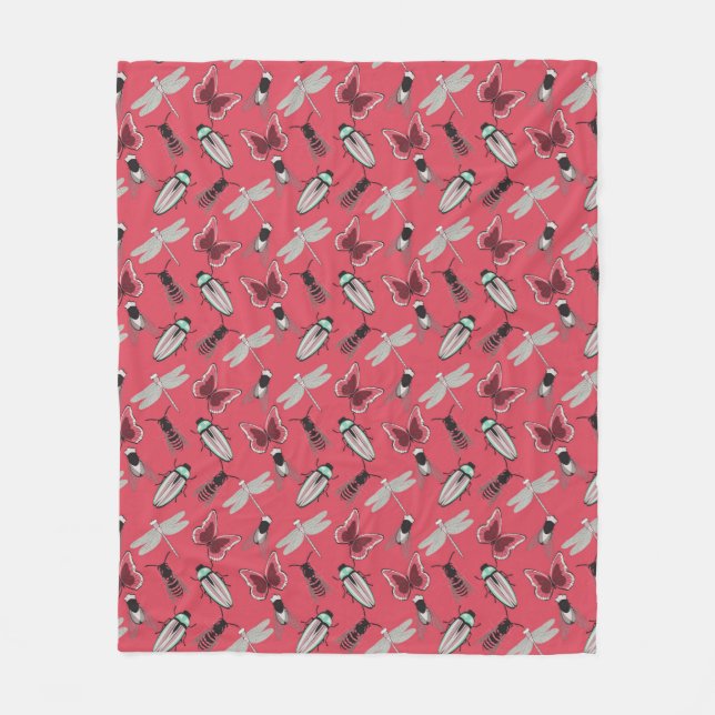 Elegant Floral Pattern Fleece Blanket (Front)