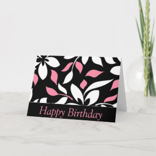 Elegant Floral Pattern Happy Birthday Card