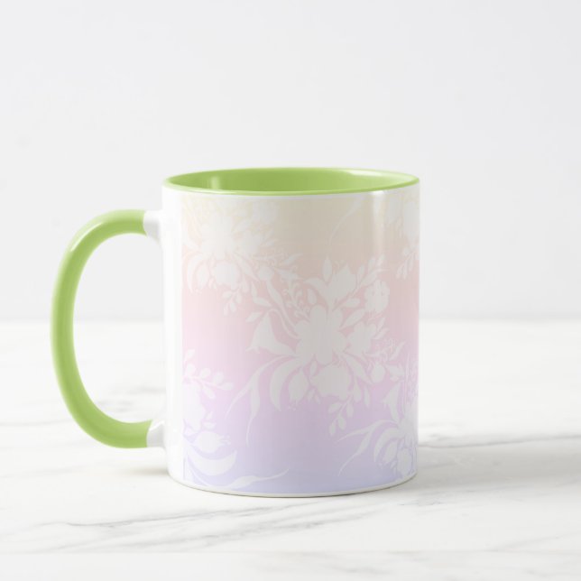 Elegant floral pattern in pastel colors mug (Left)