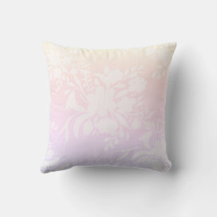 Elegant floral pattern in pastel colors throw pillow