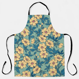 Elegant floral pattern in small hand draw flower.  apron