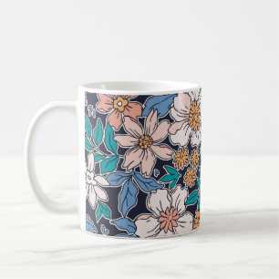 Elegant floral pattern in small hand draw flower.  coffee mug