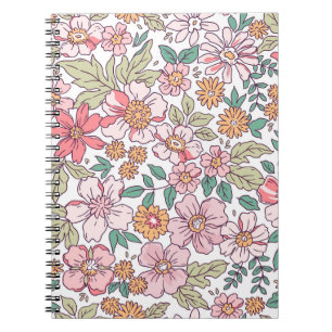 Elegant floral pattern in small hand draw flower. notebook