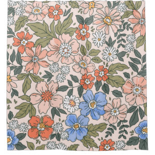 Elegant floral pattern in small hand draw flowers 