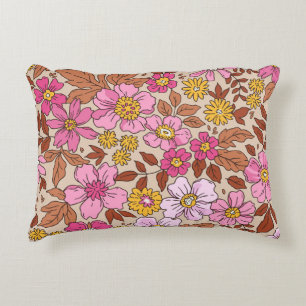 Elegant floral pattern in small hand draw flowers. accent pillow