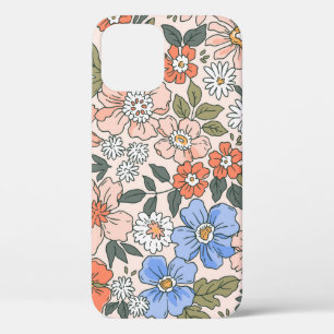 Elegant floral pattern in small hand draw flowers  iPhone 12 case