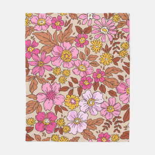 Elegant floral pattern in small hand draw flowers. fleece blanket
