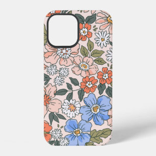 Elegant floral pattern in small hand draw flowers iPhone 12 case