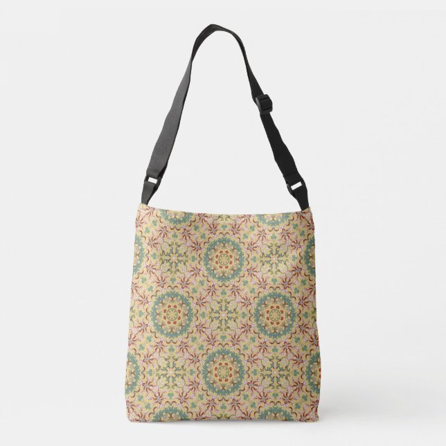 Elegant floral Pattern kaleidoscope Crossbody Bag (Back)