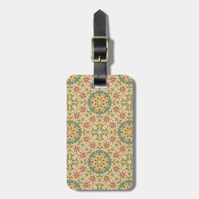 Elegant floral Pattern kaleidoscope Luggage Tag (Front Vertical)