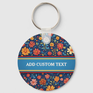 Elegant Floral Pattern Keychain