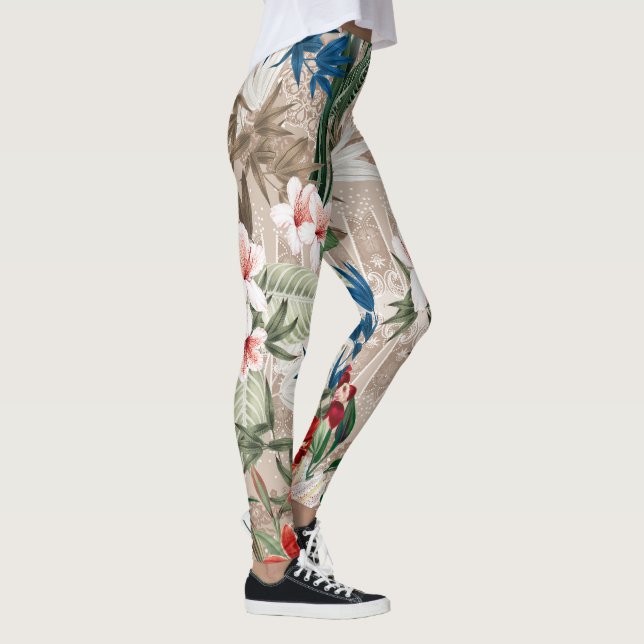 Elegant Floral Pattern Leggings (Right)