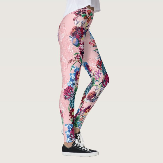 Elegant Floral Pattern Leggings (Right)