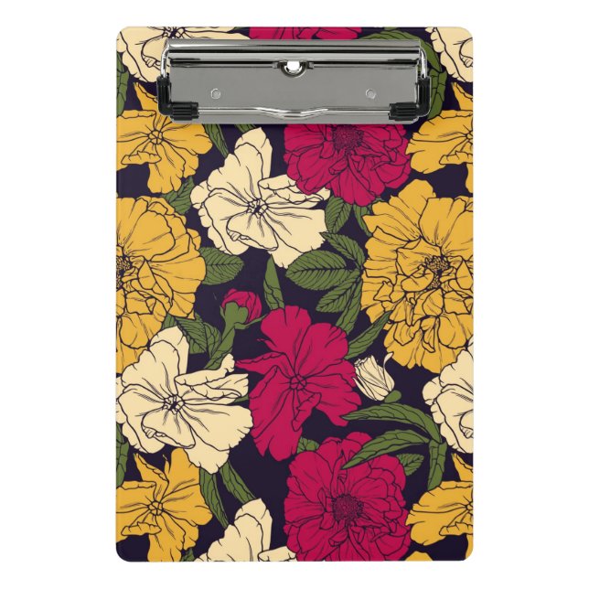 Elegant floral pattern mini clipboard (Front)