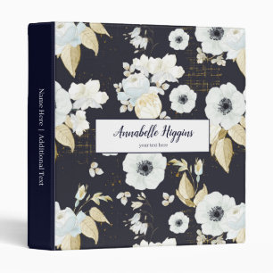 Elegant Floral Pattern Monogram Binder