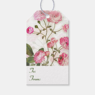 Elegant Floral Pattern of Pink Flowers To and From Gift Tags