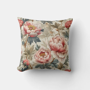 Elegant floral pattern. Pale pink peonies  Throw Pillow