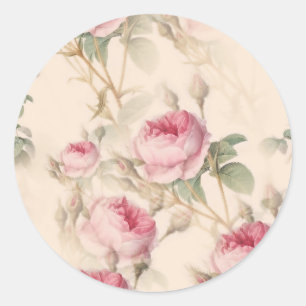 Elegant Floral Pattern, Pink Roses Envelope Seals