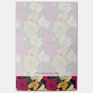 Elegant floral pattern post-it notes