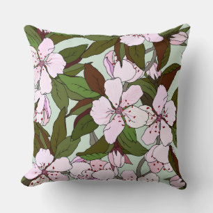 Elegant floral pattern spring garden greenery cute throw pillow