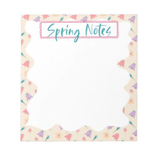 Elegant Floral Pattern Spring Notes Notepad