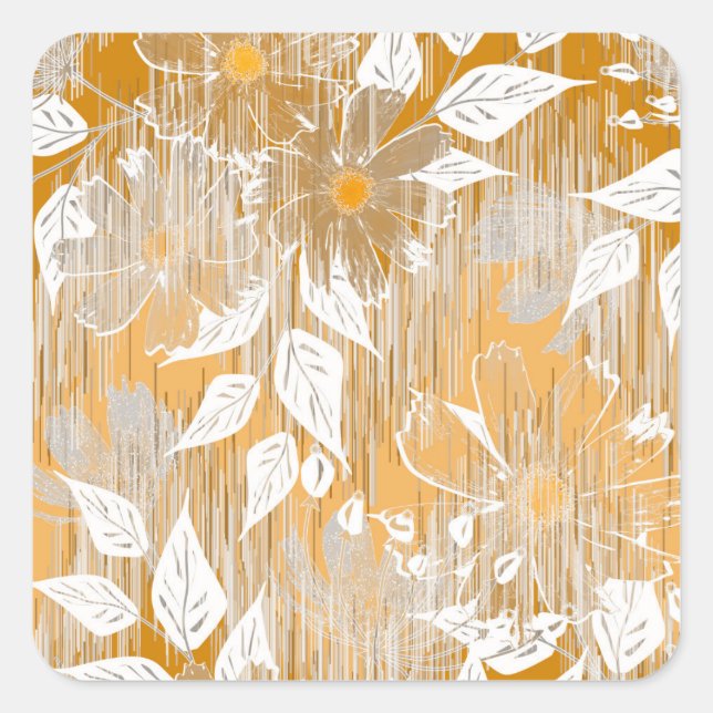 Elegant floral pattern.  square sticker (Front)