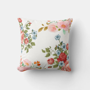 Elegant floral pattern square  throw pillow