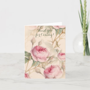 Elegant Floral Pattern Thank You for Coming Card