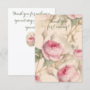 Elegant Floral Pattern Thank You for Coming Card