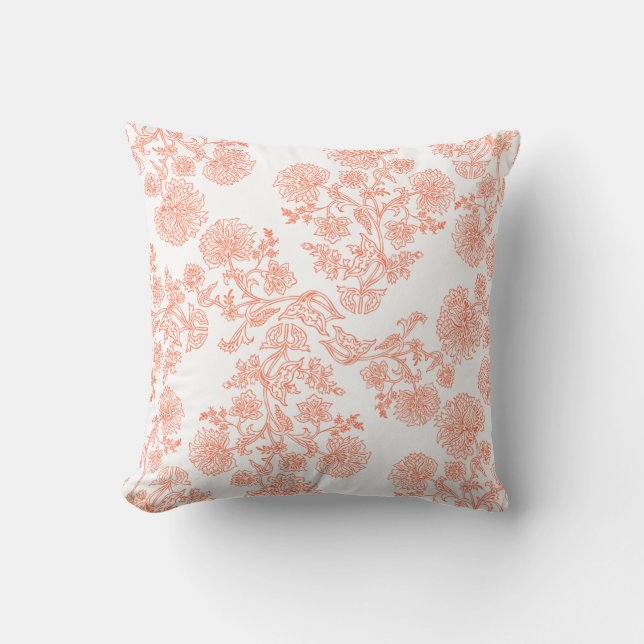 Elegant Floral Pattern Throw Pillow – Modern  (Front)