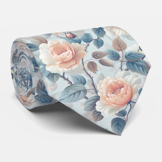 Elegant floral pattern. tie (Rolled)