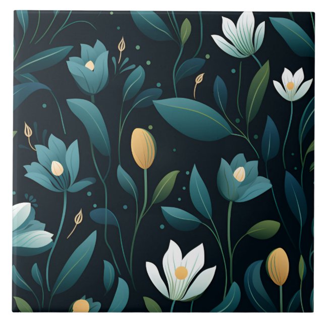 Elegant Floral Pattern Tile (Front)