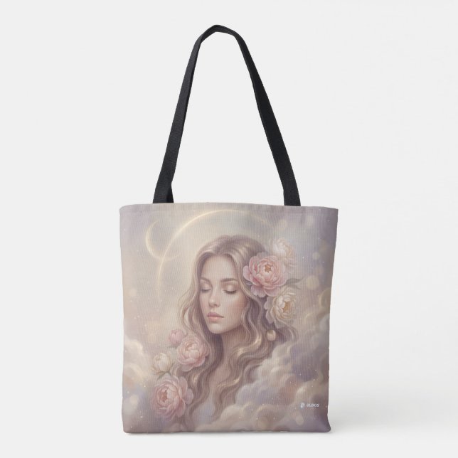 Elegant Floral Pattern Tote Bag (Back)