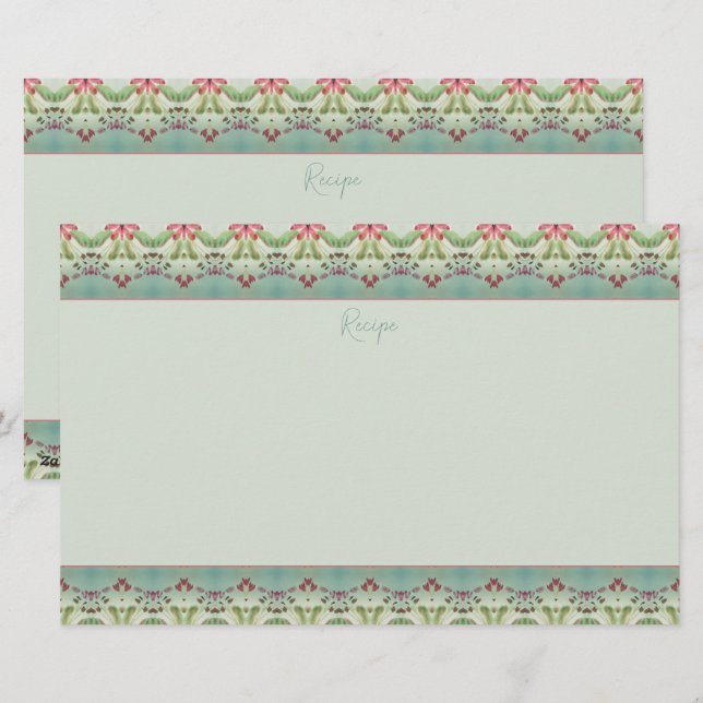Elegant Floral Pattern Trimmed Stationery (Front/Back)