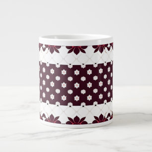 Elegant Floral Pattern with Lotus and Blossom Large Coffee Mug