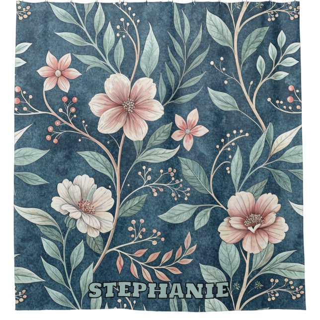 Elegant Floral Pattern with Pink & Cream Blossoms (Front)