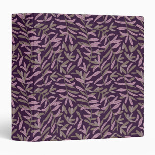 Elegant Floral Pattern with Red and Blue Leaves 3 Binder