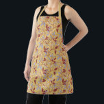 Elegant Floral Pattern with Red and Blue Leaves Apron<br><div class="desc">Floral pattern with red and blue leaves on a beige background. The intertwining branches create an elegant,  vintage feel.</div>