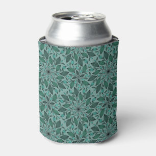 Elegant Floral Pattern with Red and Blue Leaves Ca Can Cooler