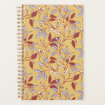 Elegant Floral Pattern with Red and Blue Leaves Planner<br><div class="desc">Floral pattern with red and blue leaves on a beige background. The intertwining branches create an elegant,  vintage feel.</div>