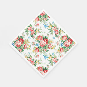 Elegant Floral Pattern with Rose Design Element Napkin