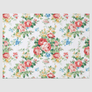 Elegant Floral Pattern with Rose Design Element Tissue Paper