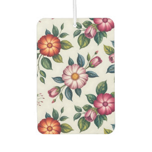 Elegant Floral Pattern with Roses and Daisies Air Freshener
