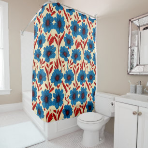 Elegant Floral Pattern with Vibrant Blue Blossoms