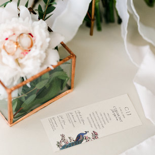 Elegant Floral Peacock Order of Service Programs